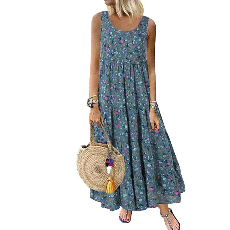 Bohemian Floral Dress Women Summer Beach Long Dress MyQualityproduct.shop