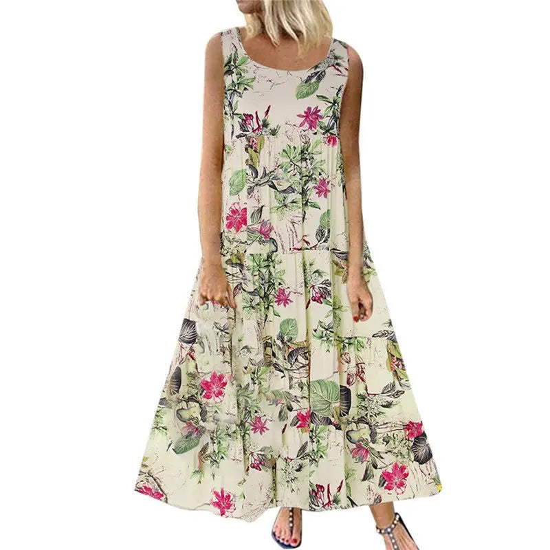 Bohemian Floral Dress Women Summer Beach Long Dress MyQualityproduct.shop