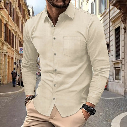 Button Casual Long Sleeve Shirt Top Men MyQualityproduct.shop