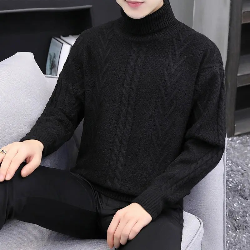 Casual Loose High Neck Sweater Men Top MyQualityproduct.shop