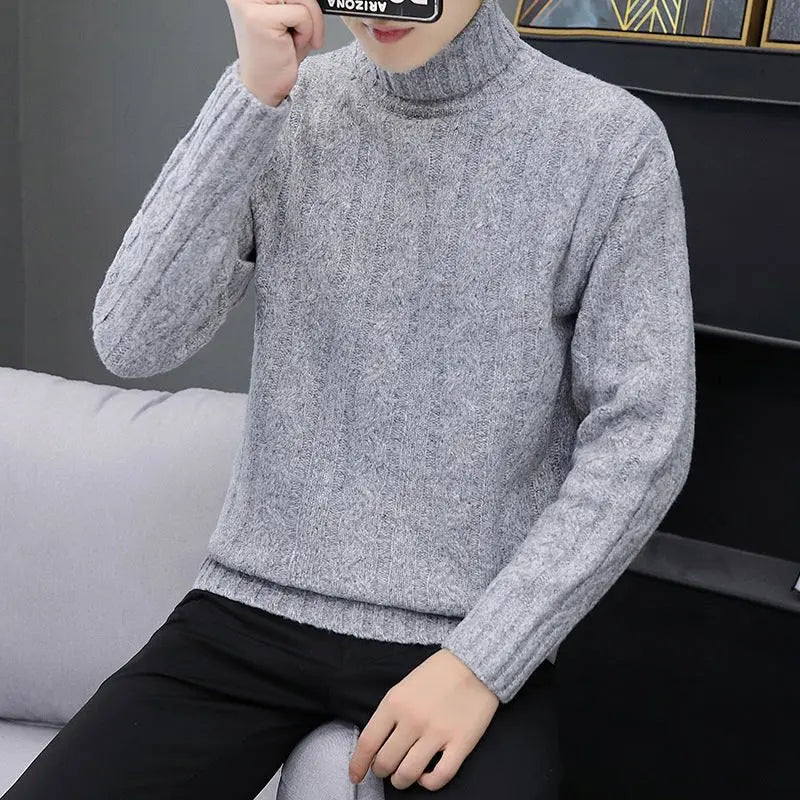 Casual Loose High Neck Sweater Men Top MyQualityproduct.shop