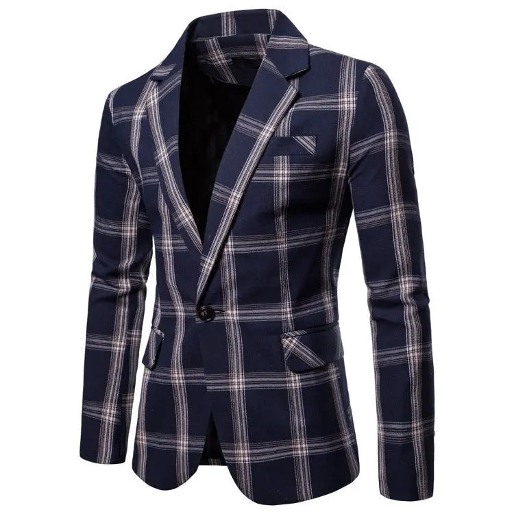 Casual Plaid Dress Small Suit Coat Man - MyQualityproduct.shop