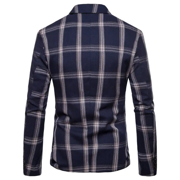 Casual Plaid Dress Small Suit Coat Man - MyQualityproduct.shop