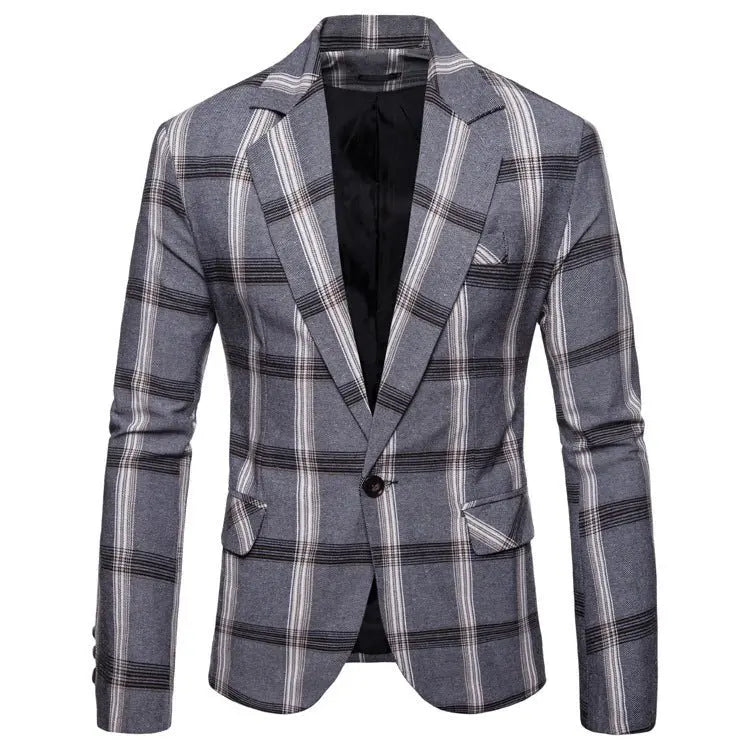 Casual Plaid Dress Small Suit Coat Man - MyQualityproduct.shop