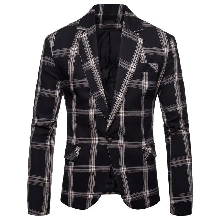 Casual Plaid Dress Small Suit Coat Man - MyQualityproduct.shop