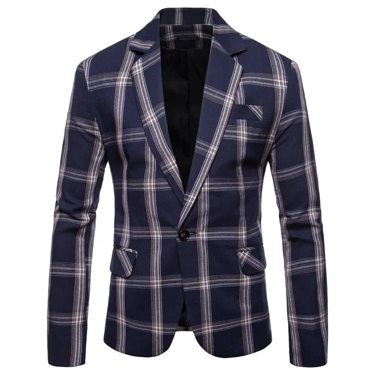 Casual Plaid Dress Small Suit Coat Man - MyQualityproduct.shop