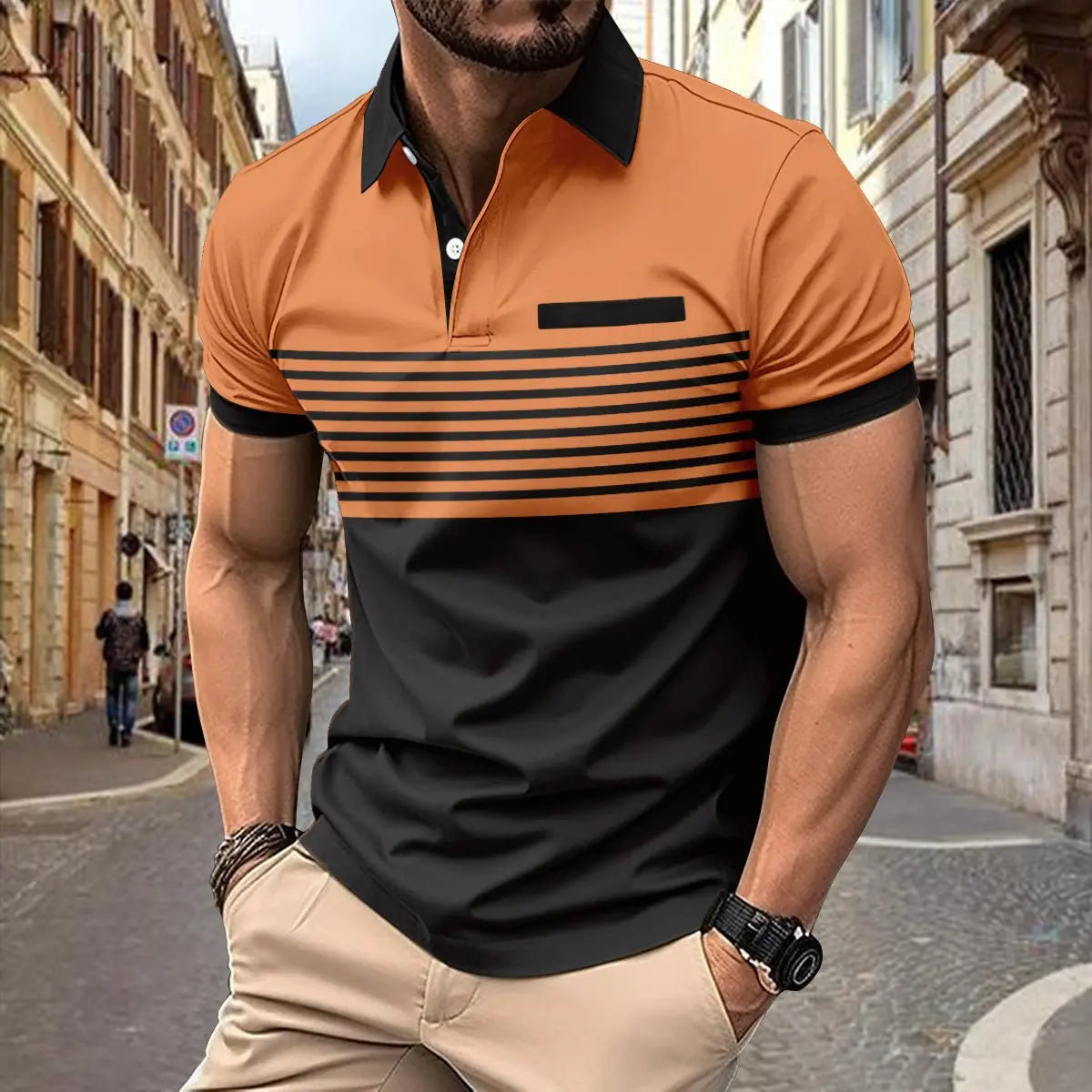 Casual Striped Shirt With Chest Pocket Men Clothing MyQualityproduct.shop