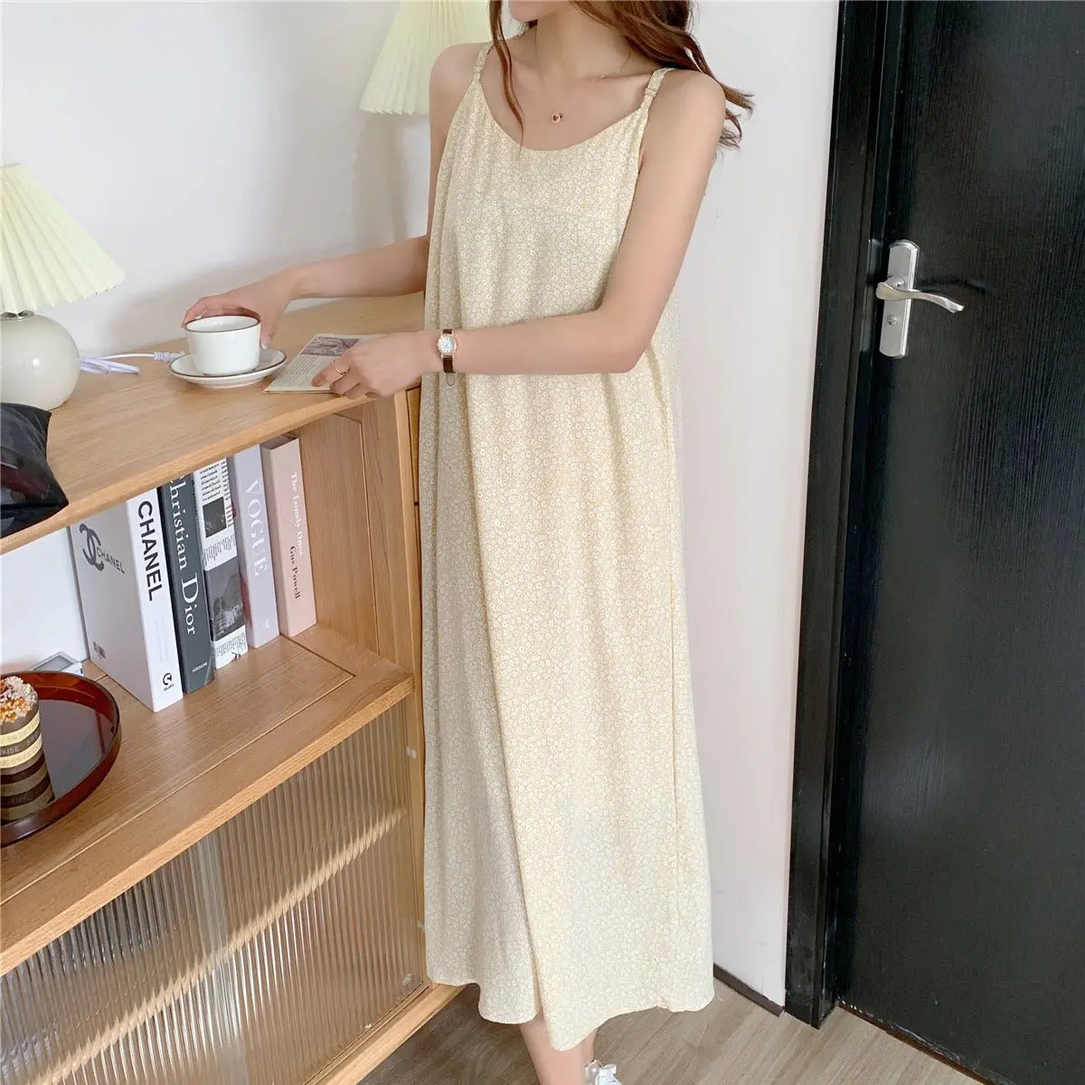 Chiffon Floral Sling Dress Women MyQualityproduct.shop