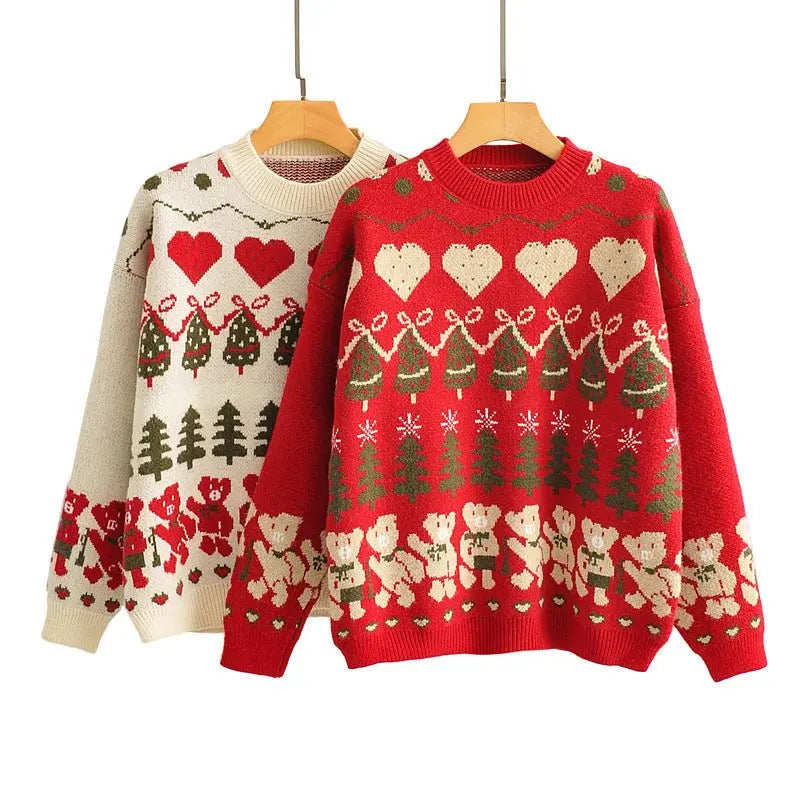 Christmas sweater women knitted pullover top MyQualityproduct.shop