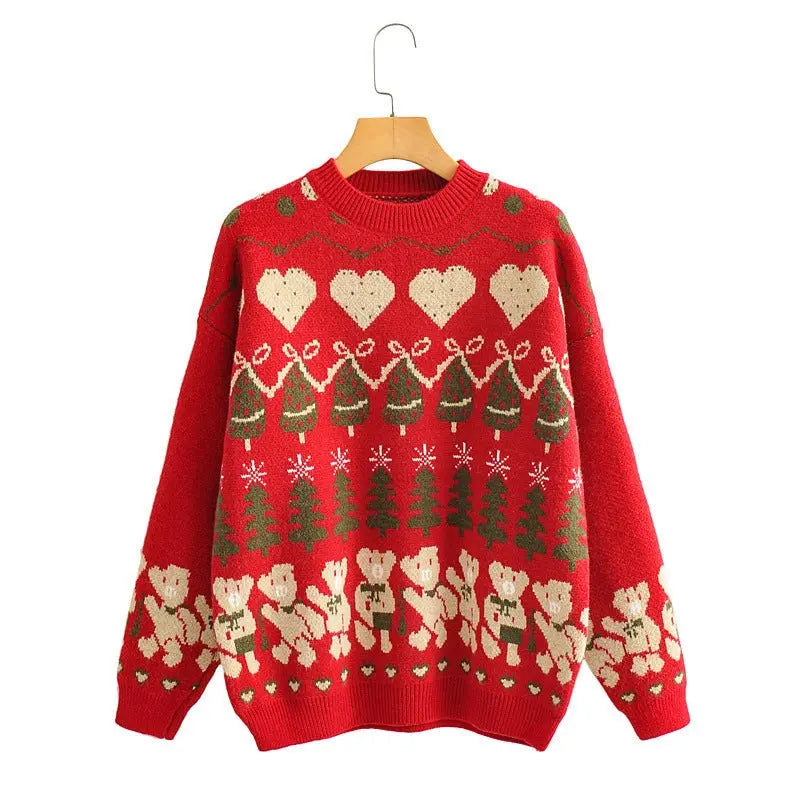 Christmas sweater women knitted pullover top MyQualityproduct.shop