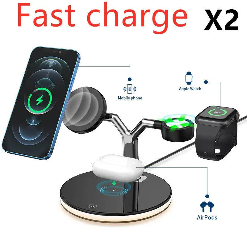 Compatible with Apple, 3 In 1 Magnetic Wireless Charger 15W Fast Charging Station For Magsafe Chargers MyQualityproduct.shop