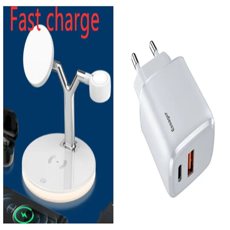 Compatible with Apple, 3 In 1 Magnetic Wireless Charger 15W Fast Charging Station For Magsafe Chargers MyQualityproduct.shop