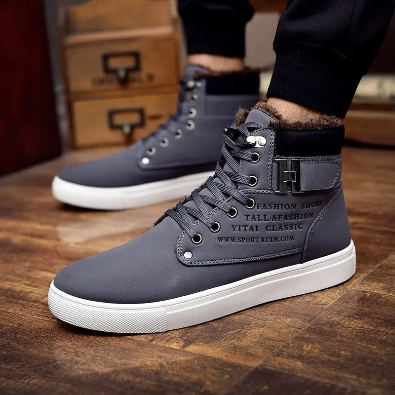 DEKABR Hot Men Shoes Fashion Warm Fur Winter Men Boots Autumn Leather Footwear For Man New High Top Canvas Casual Shoes Men - MyQualityproduct.shop