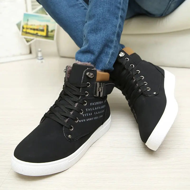 DEKABR Hot Men Shoes Fashion Warm Fur Winter Men Boots Autumn Leather Footwear For Man New High Top Canvas Casual Shoes Men - MyQualityproduct.shop