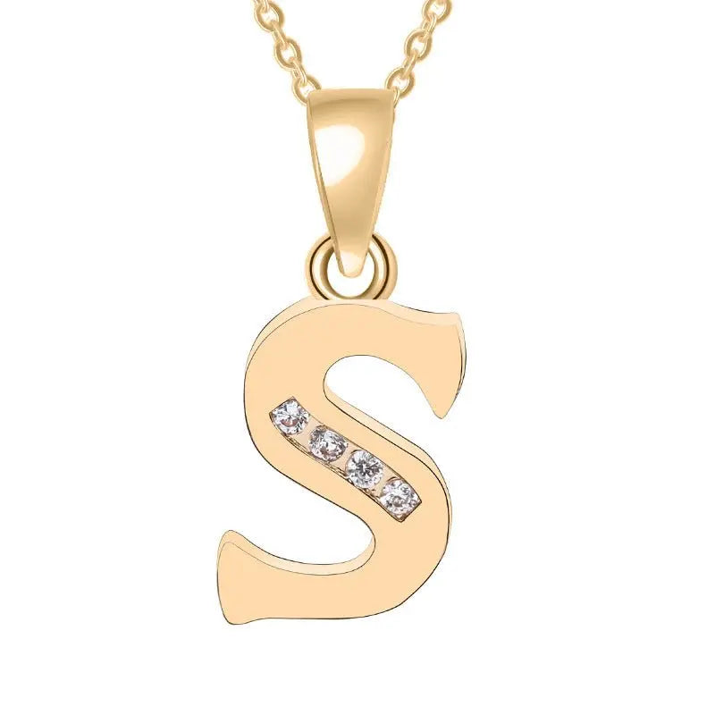 Europe and the United States 26 English alphabet fashion high - grade diamond necklace accessories - MyQualityproduct.shop