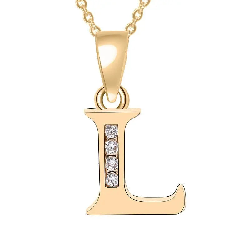 Europe and the United States 26 English alphabet fashion high - grade diamond necklace accessories - MyQualityproduct.shop