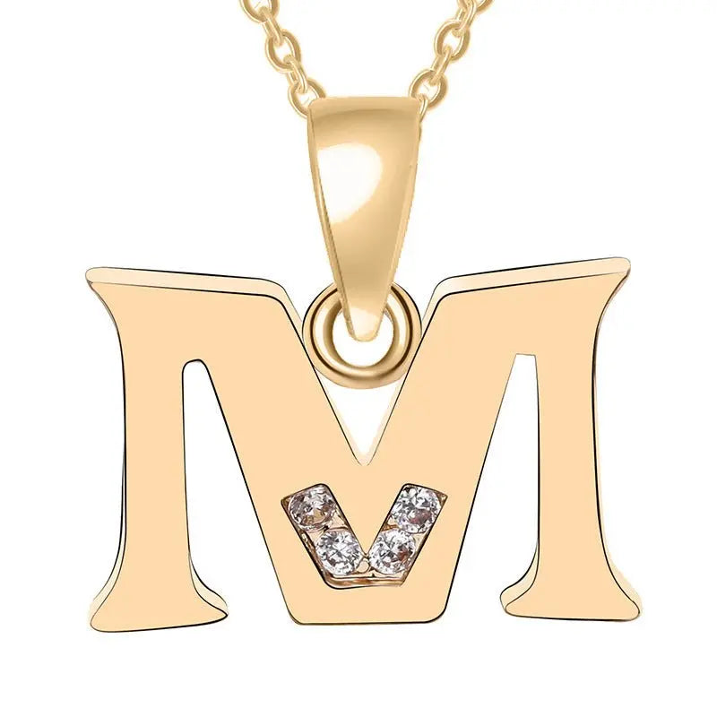 Europe and the United States 26 English alphabet fashion high - grade diamond necklace accessories - MyQualityproduct.shop