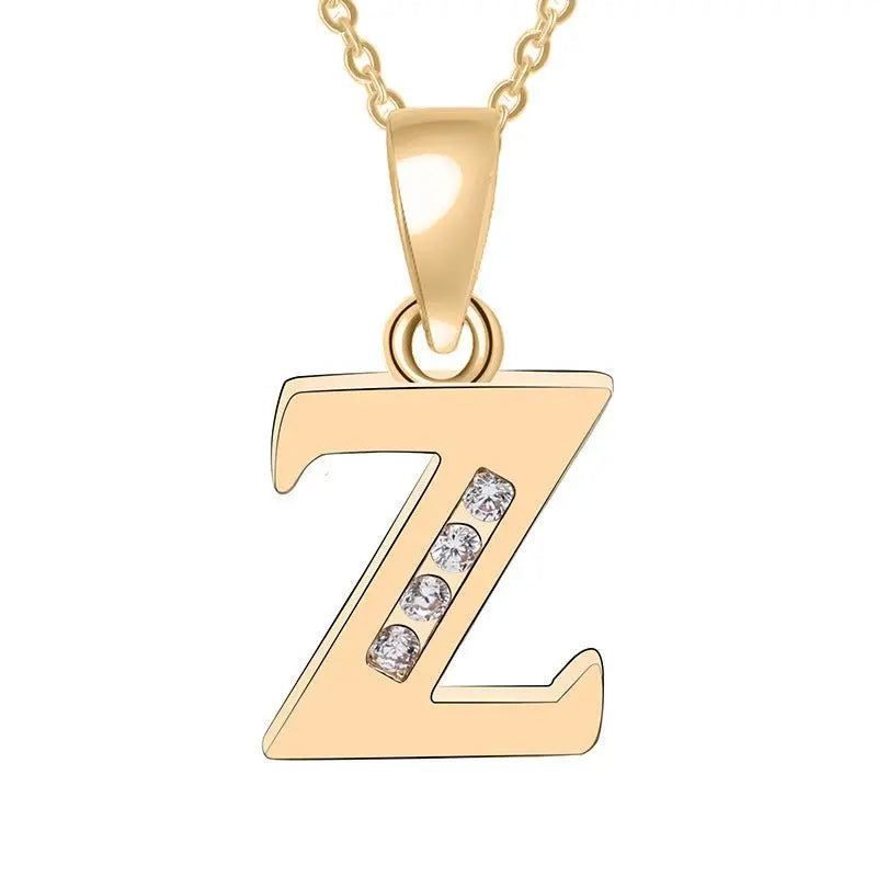 Europe and the United States 26 English alphabet fashion high - grade diamond necklace accessories - MyQualityproduct.shop