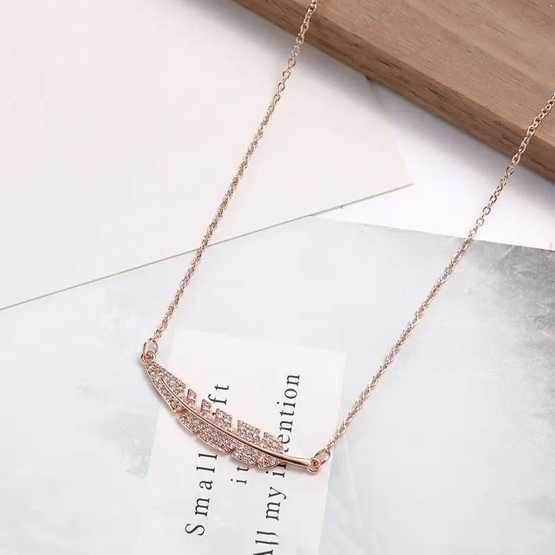 European And American Fashion Accessories Feather Necklace MyQualityproduct.shop