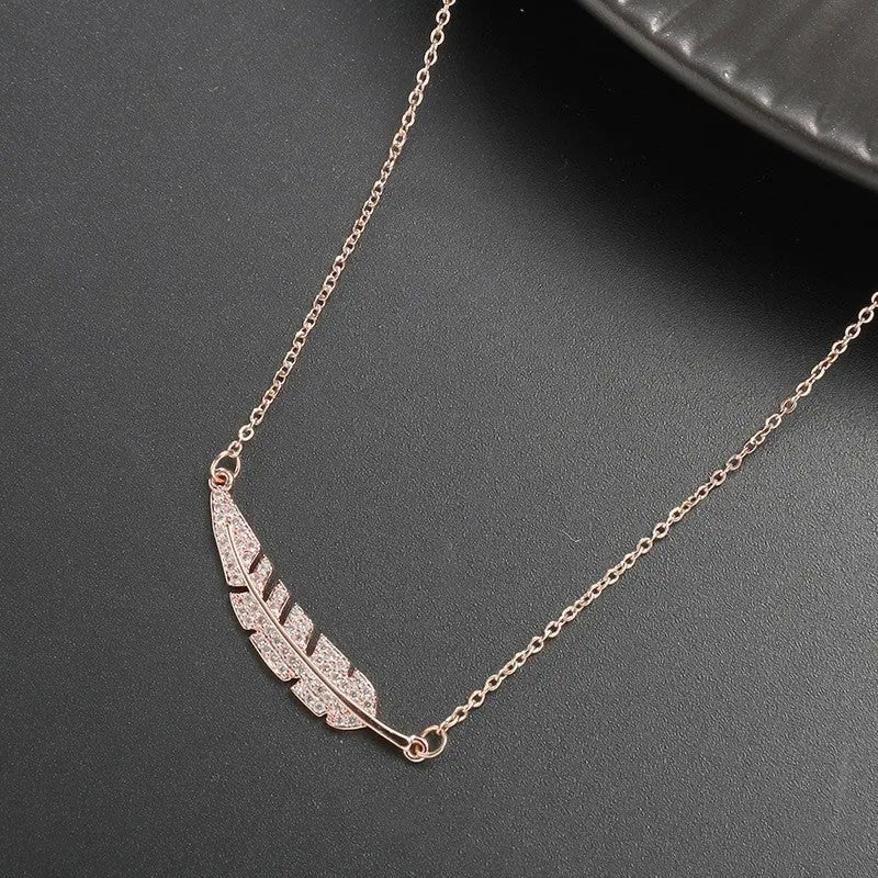 European And American Fashion Accessories Feather Necklace MyQualityproduct.shop