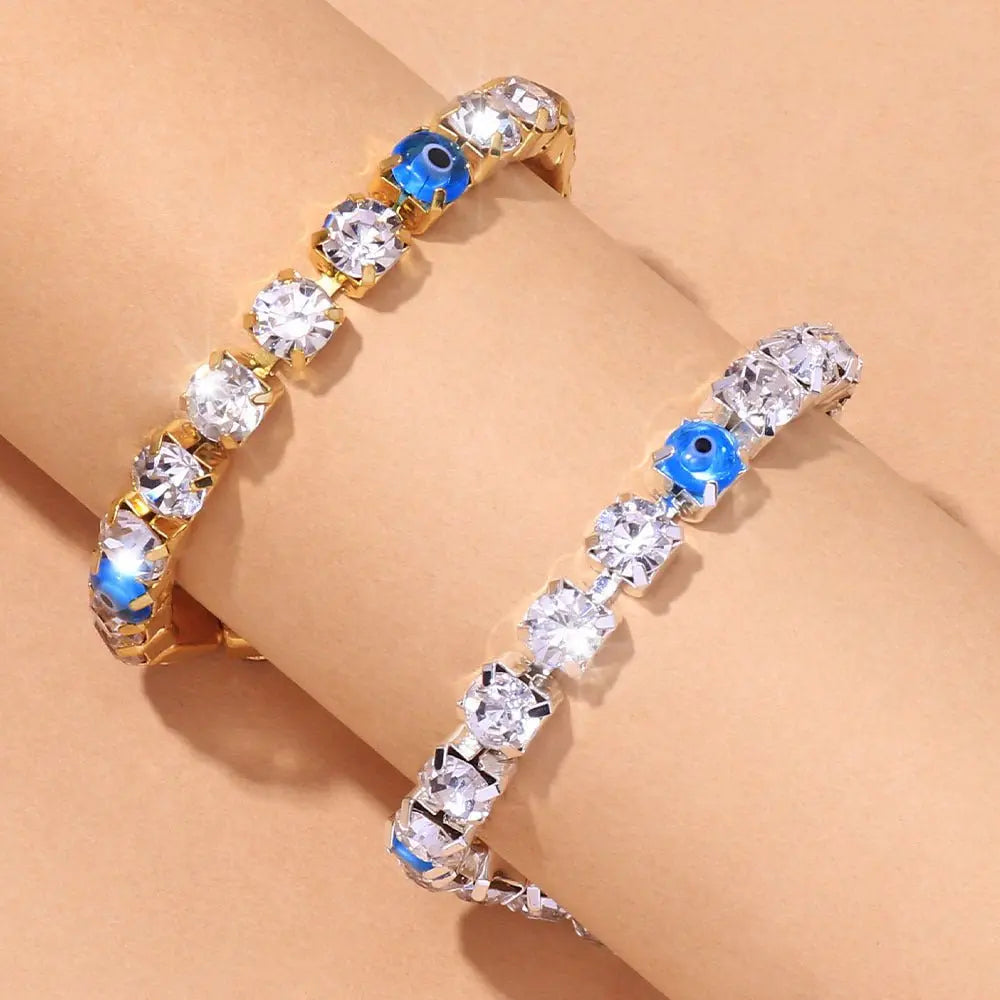 European And American Fashion Accessories Full Diamond Devil's Eye Anklet MyQualityproduct.shop