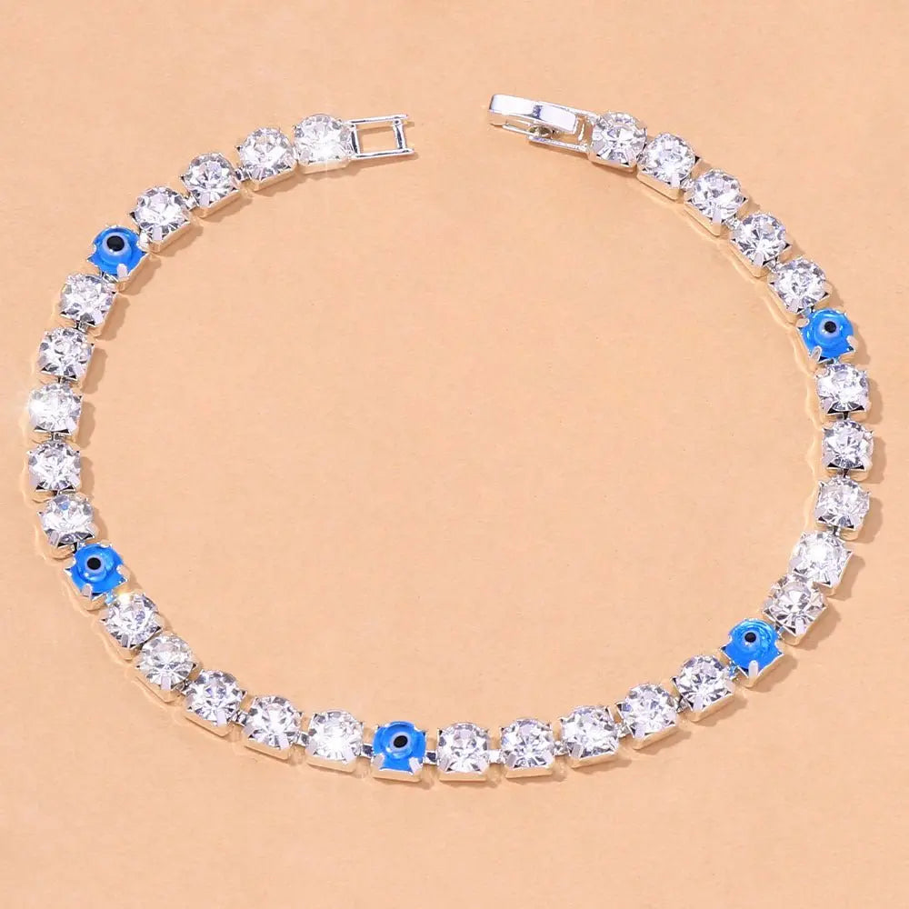 European And American Fashion Accessories Full Diamond Devil's Eye Anklet MyQualityproduct.shop