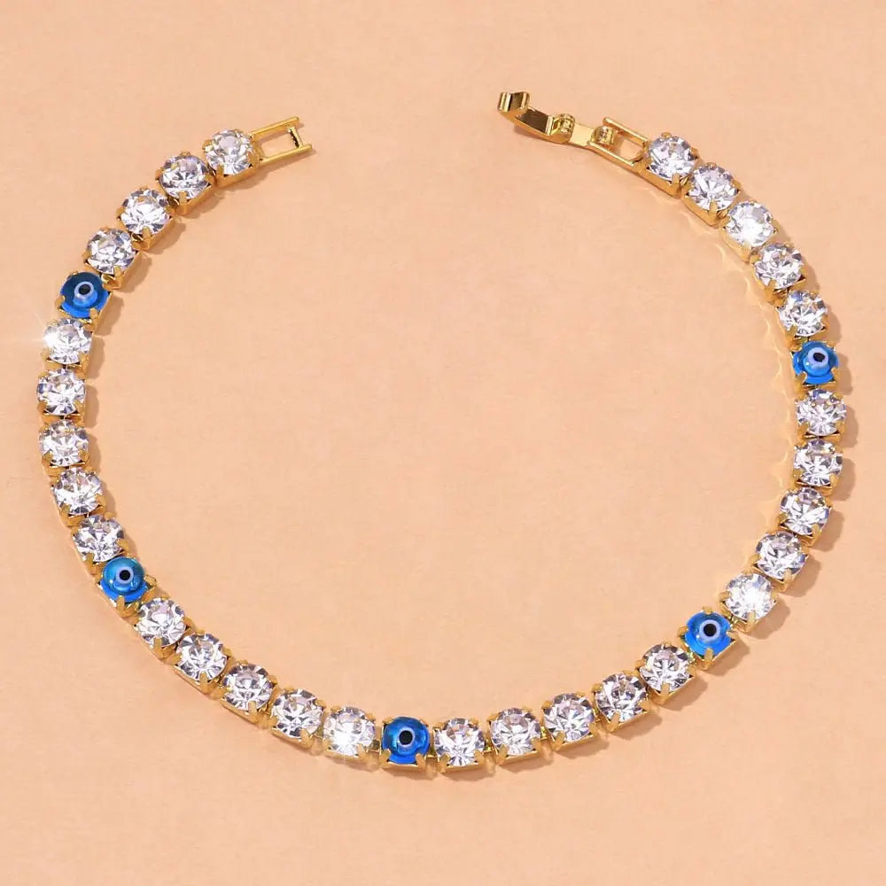 European And American Fashion Accessories Full Diamond Devil's Eye Anklet MyQualityproduct.shop