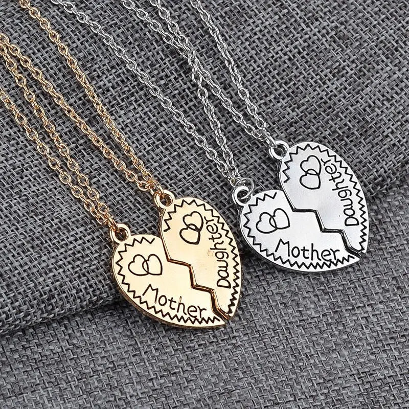 European And American Fashion And Trendy Accessories Heart-shaped Multi-part Letter Motherdaughter Mother Daughter Necklace MyQualityproduct.shop