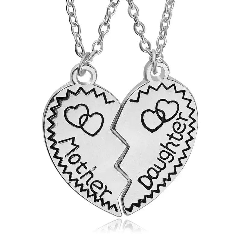 European And American Fashion And Trendy Accessories Heart-shaped Multi-part Letter Motherdaughter Mother Daughter Necklace MyQualityproduct.shop