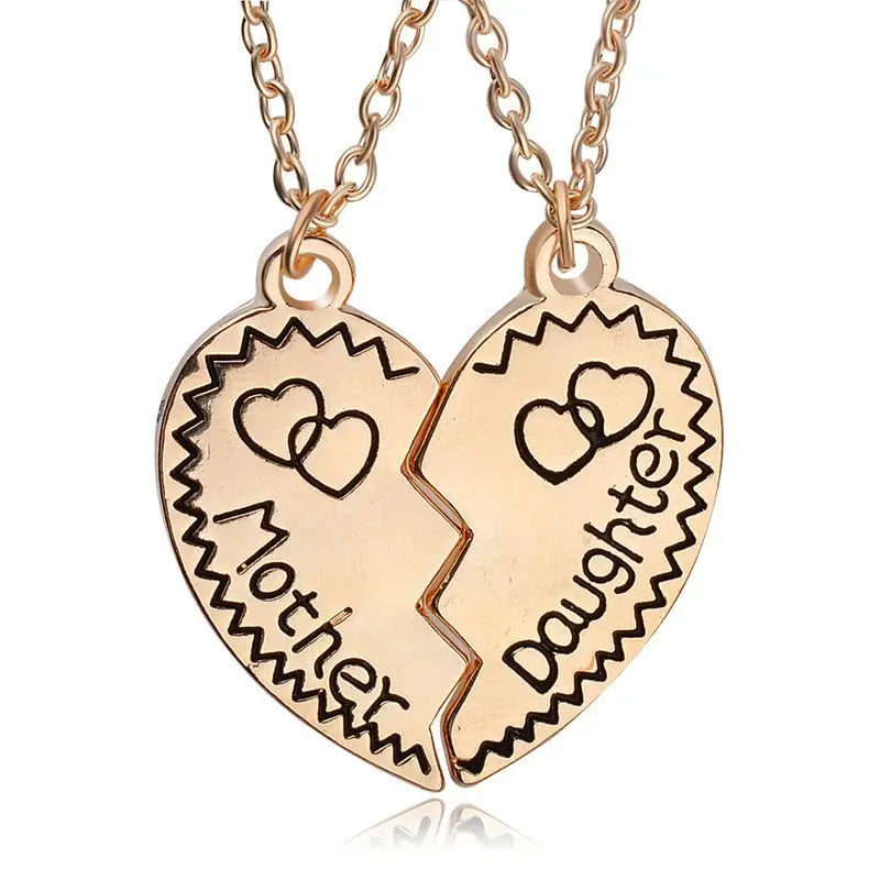 European And American Fashion And Trendy Accessories Heart-shaped Multi-part Letter Motherdaughter Mother Daughter Necklace MyQualityproduct.shop