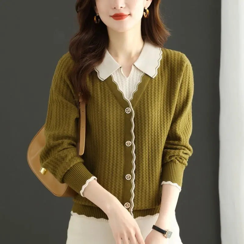 Fake Two-piece Knitted Sweaters Top For Women MyQualityproduct.shop