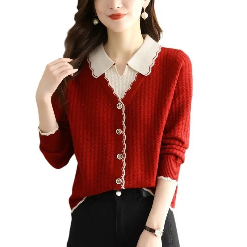 Fake Two-piece Knitted Sweaters Top For Women MyQualityproduct.shop