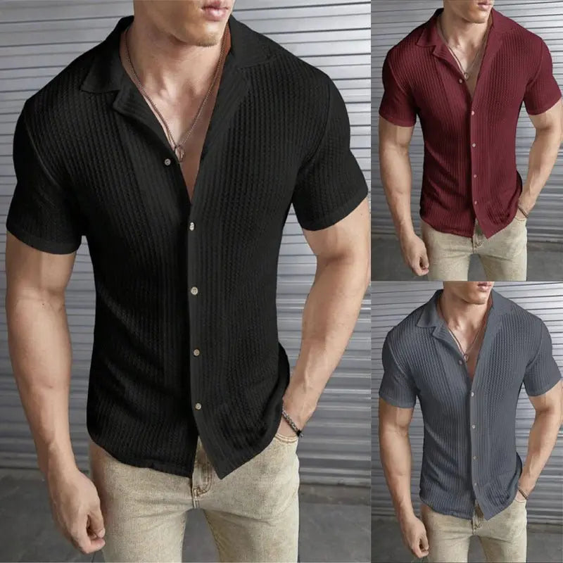 Fashion Casual Slim Top Short Sleeve Men MyQualityproduct.shop