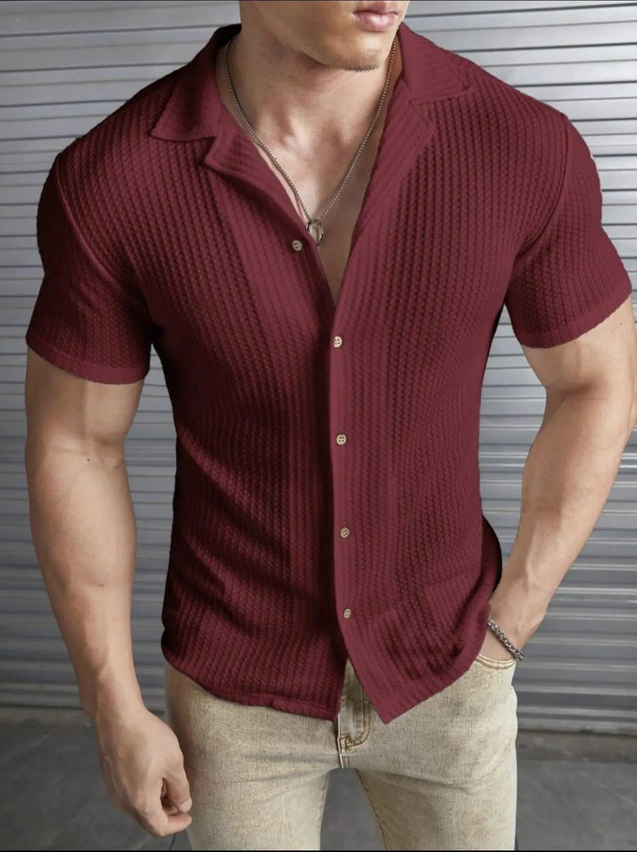 Fashion Casual Slim Top Short Sleeve Men MyQualityproduct.shop