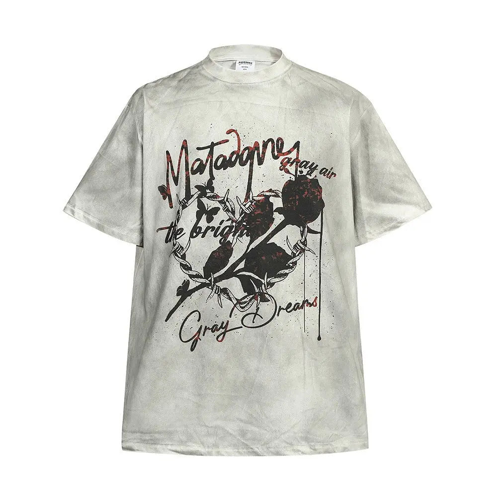 Fashion Personality Rose Dirty Loose Top Men MyQualityproduct.shop