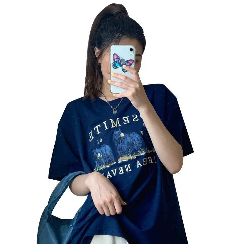 Fashion Women Cartoon Student Loose Top MyQualityproduct.shop