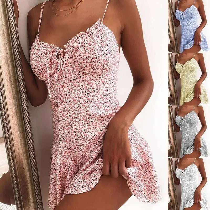 Floral Dress Mini Camisole Dress Women MyQualityproduct.shop