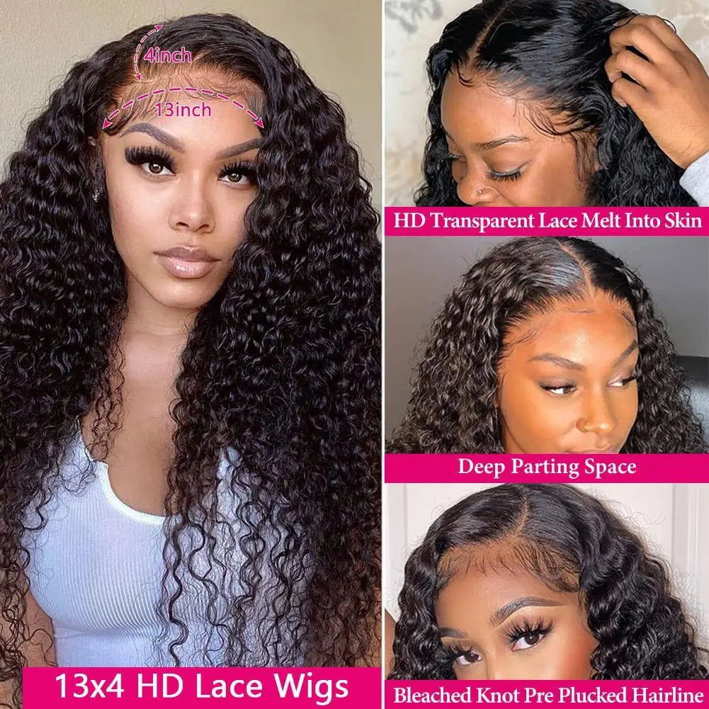 Front Lace Human Hair Wig Deep Wave Human Wigs MyQualityproduct.shop