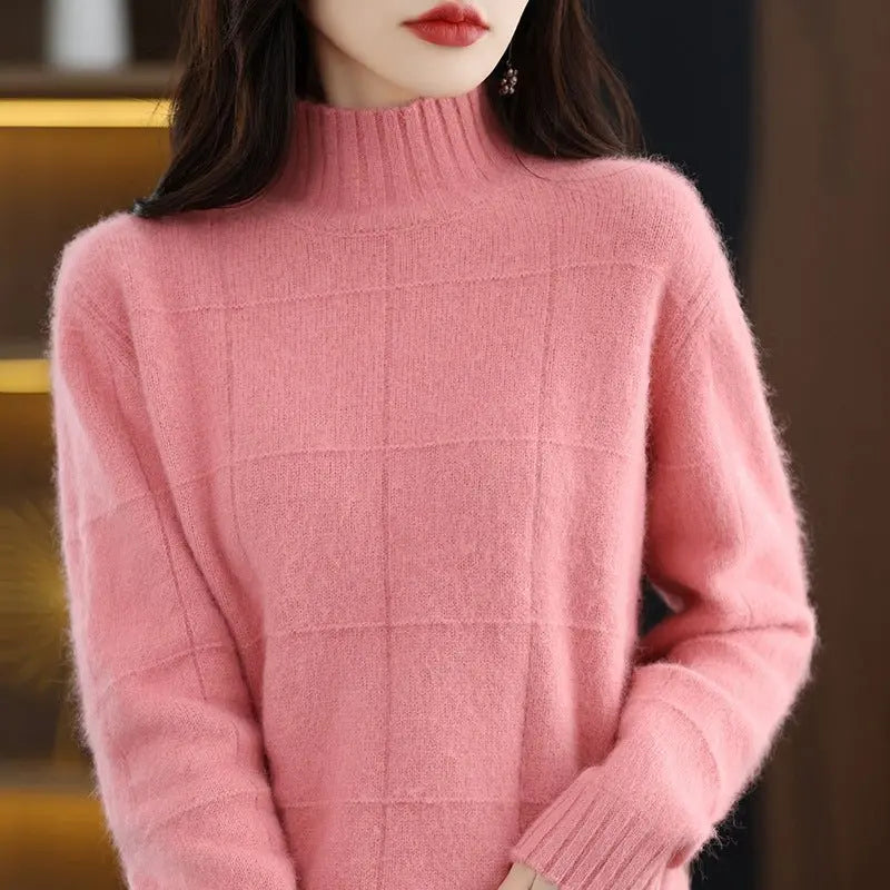 High Collar Loose Short Knitted Sweaters MyQualityproduct.shop