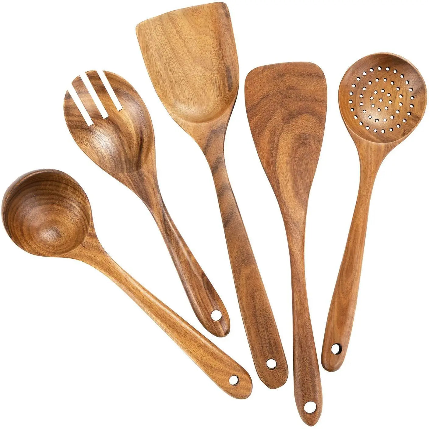 High Temperature Vegetable Spatula Acacia Wood Cooking Set Wooden Spatula MyQualityproduct.shop