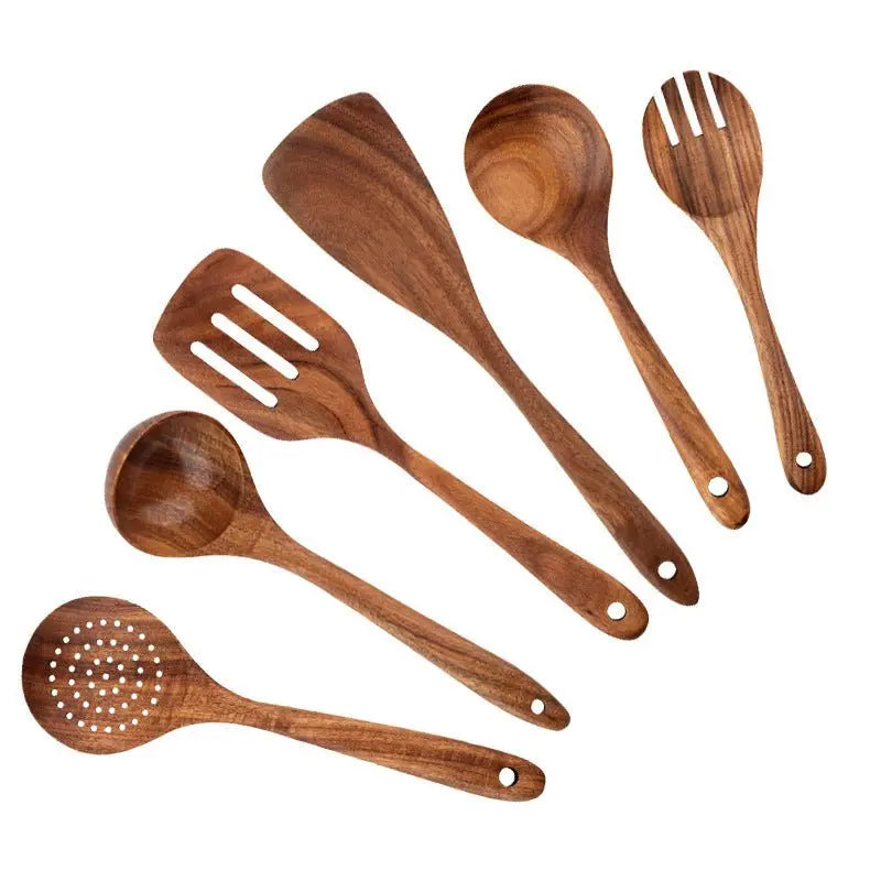 High Temperature Vegetable Spatula Acacia Wood Cooking Set Wooden Spatula MyQualityproduct.shop