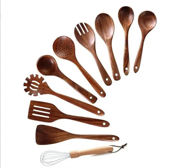 High Temperature Vegetable Spatula Acacia Wood Cooking Set Wooden Spatula MyQualityproduct.shop