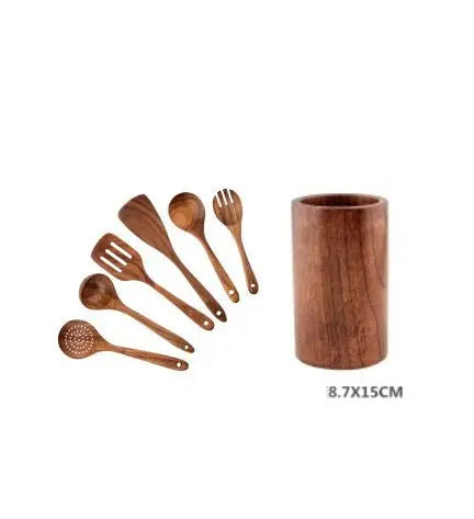 High Temperature Vegetable Spatula Acacia Wood Cooking Set Wooden Spatula MyQualityproduct.shop