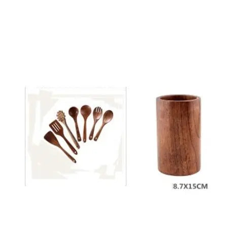 High Temperature Vegetable Spatula Acacia Wood Cooking Set Wooden Spatula MyQualityproduct.shop