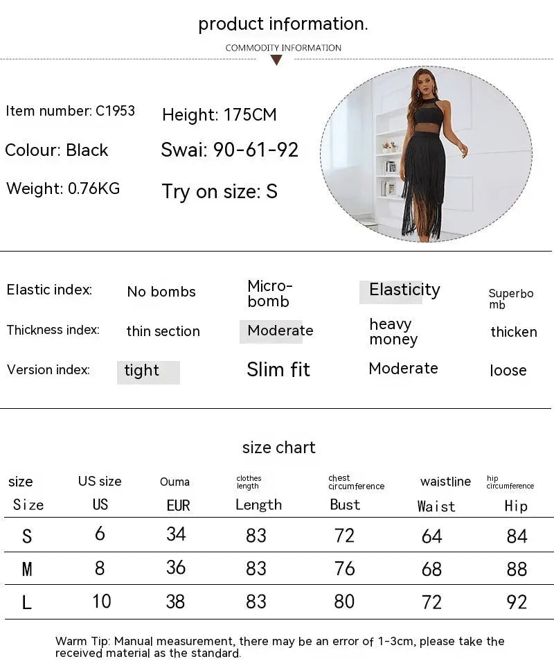 High-grade Bandage Tassel Dress French Dress Women MyQualityproduct.shop