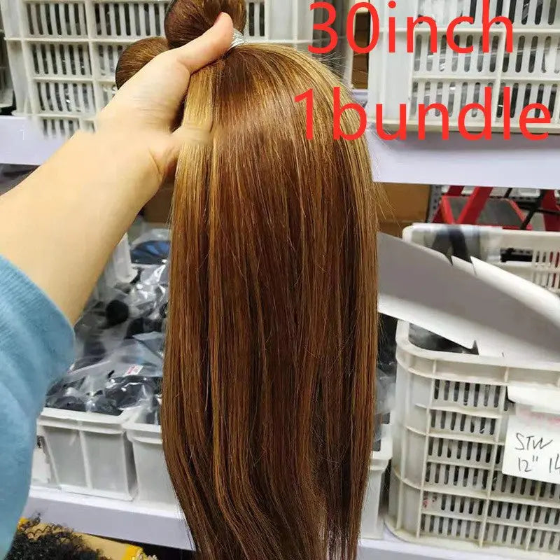 Highlight bundles with closure straight brazilian human hair MyQualityproduct.shop