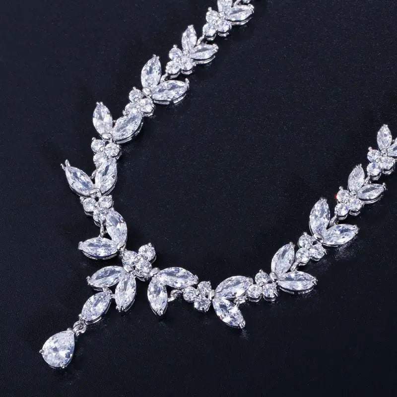 Korean Fashion And Generous Bride Wedding Dress Accessories High-grade AAA Zircon Four-piece Set MyQualityproduct.shop