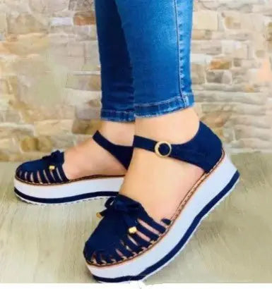 Ladies New Platform Hollow Trifle Shoe Buckle Sandals MyQualityproduct.shop