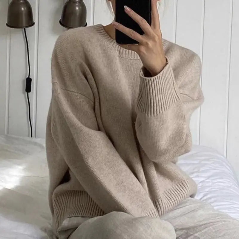 Long Elastic Sweaters Sweater women Mens Knit Basic Loose MyQualityproduct.shop