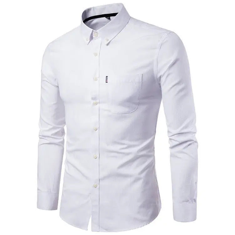 Men S Shirts Korean Men Slim Long Sleeve Dress Shirt MyQualityproduct.shop